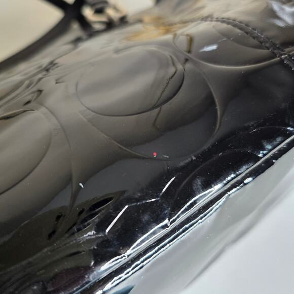 Coach East West Embossed Gallery Tote Black Patent‎ Leather w/ Scarf F17723 - Picture 14 of 16